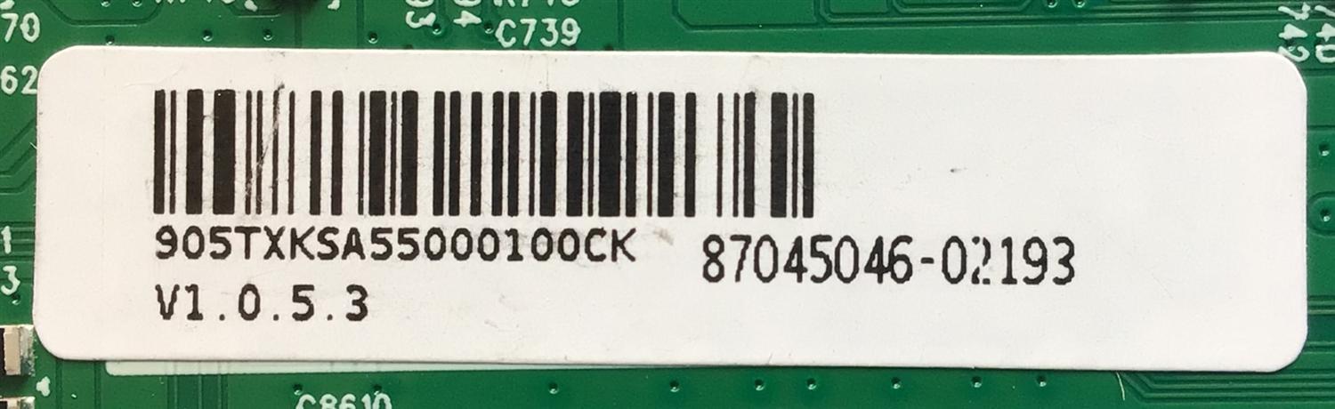 MAIN PARA TV VIZIO / NUMERO DE PARTE 905TXKSA55000100CK / 715GA874-M0C-B00-004K / 87045046-02193 / PANEL TPT550U1-QVN05.U REV:S57B1AR / MODELO V555-H1 LTCDZHKW / V555-H1 - Imagen 2